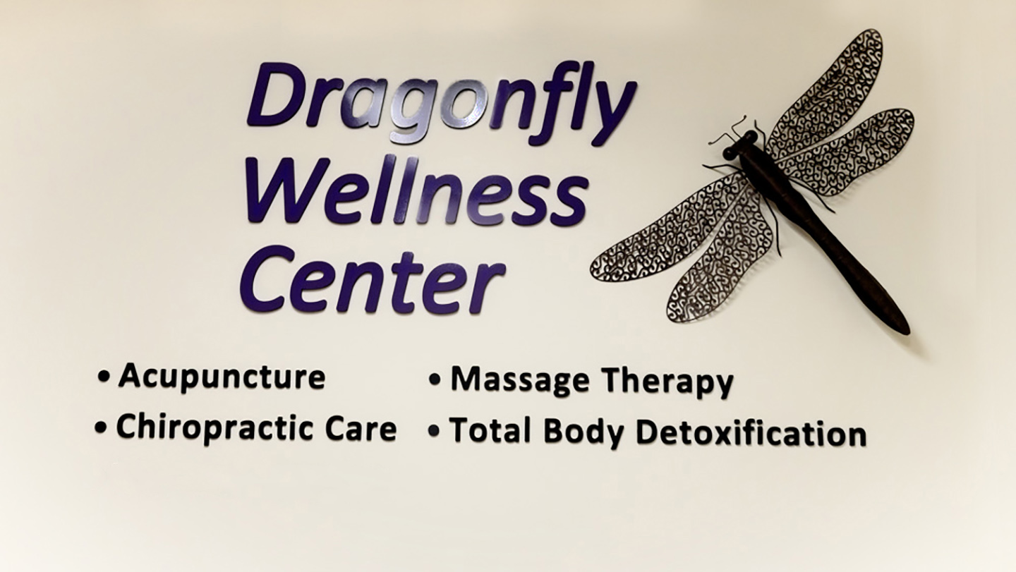 Dragonfly business sign with services